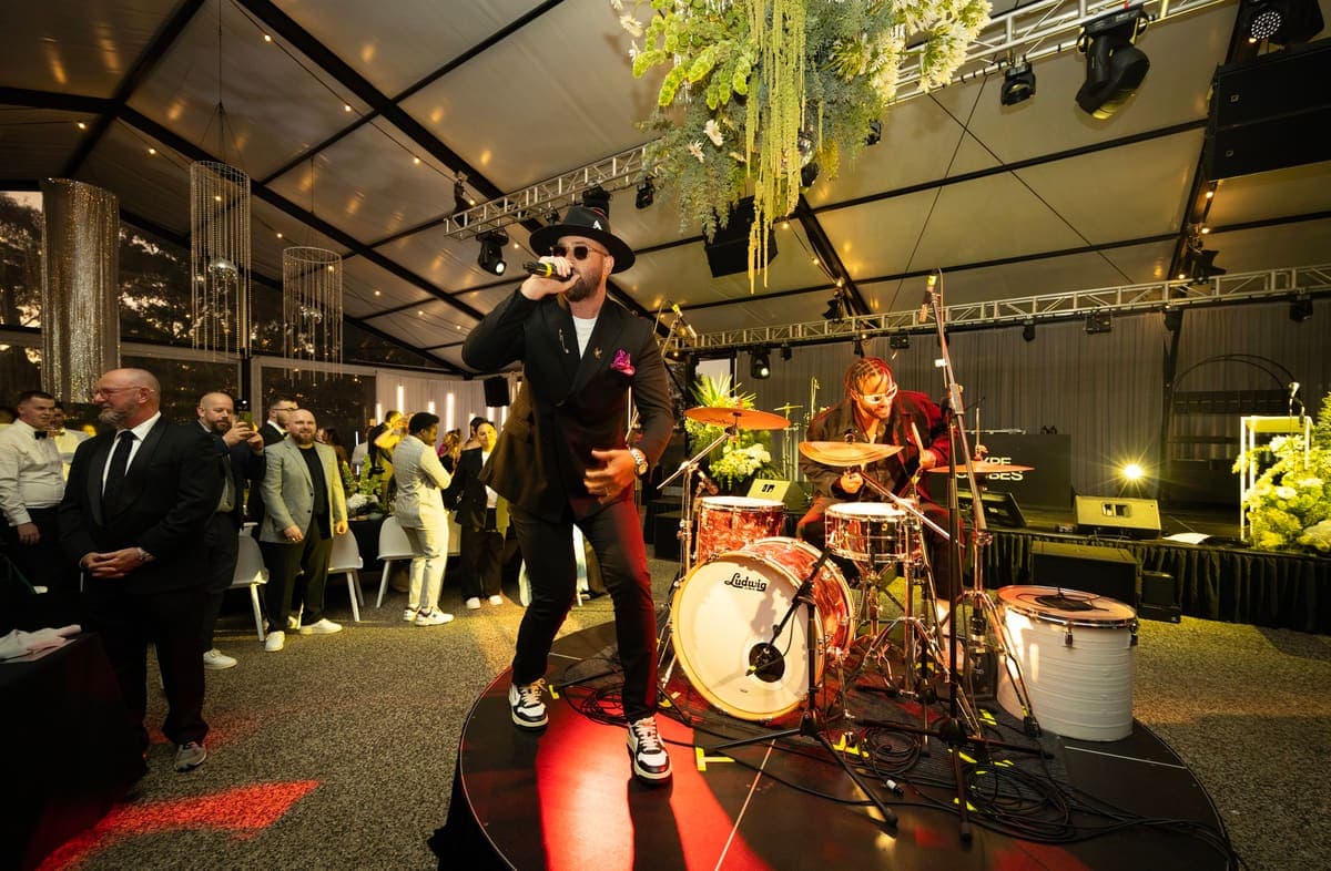Live band playing to a full room